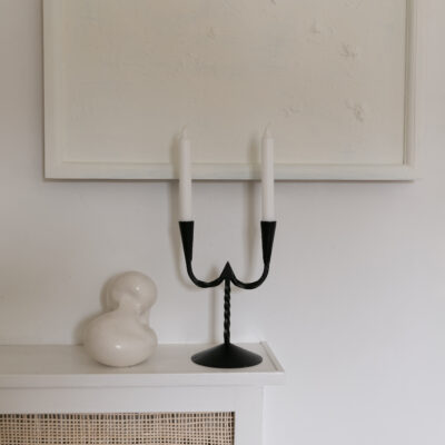 Two-armed candle holder