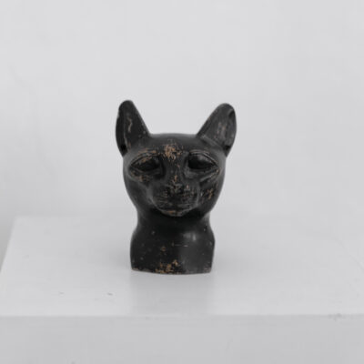 Black sfinx sculpture