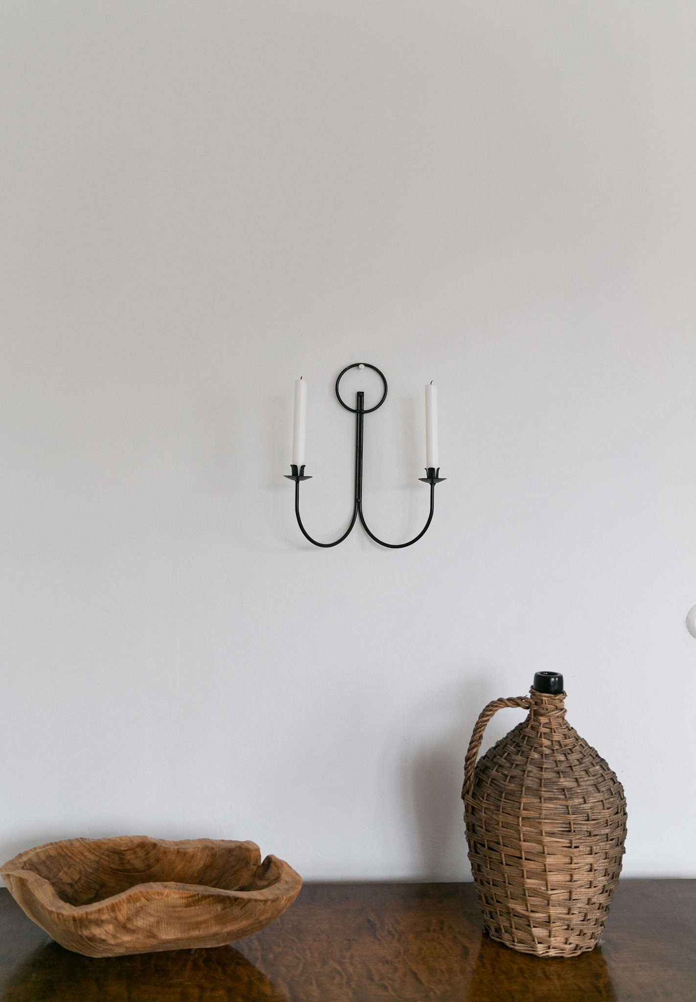 Minimalistic wall-mount candle holder