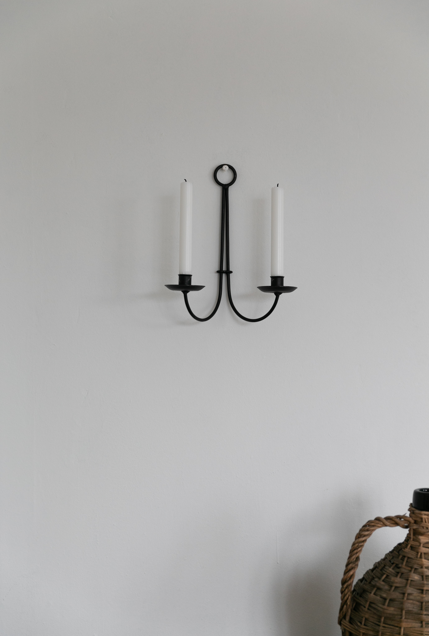 Artisanal wall-mount candle holder
