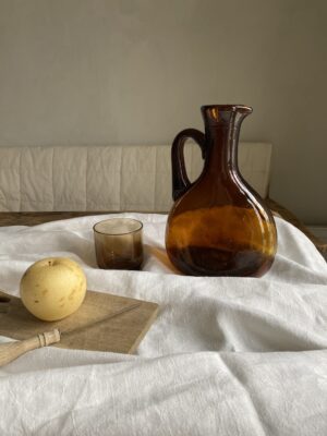 Hand-blown Amber Glass Pitcher