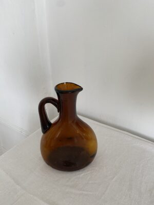 Hand-blown Amber Glass Pitcher - Image 2