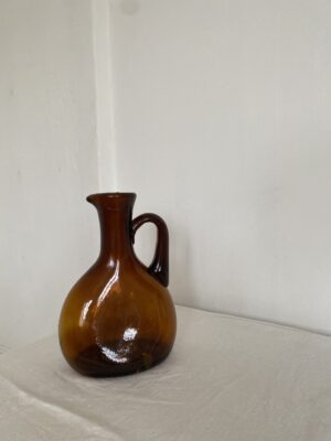 Hand-blown Amber Glass Pitcher - Image 6