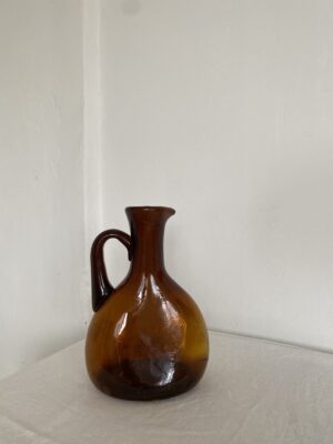 Hand-blown Amber Glass Pitcher - Image 3