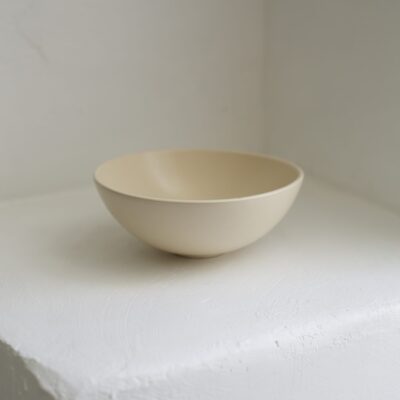 Cream colored ceramic bowl