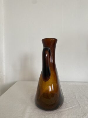 Hand-blown Amber Glass Pitcher - Image 4