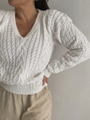 Cotton cable knit pull-over - Image 2