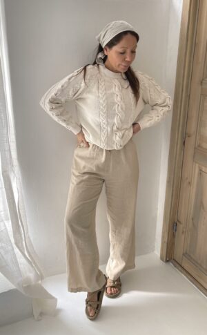 Cotton cable knit sweater