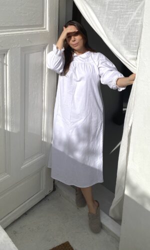 White sleeper dress
