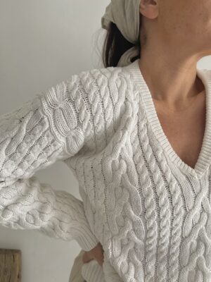 Cotton cable knit pull-over