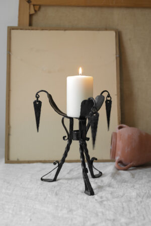 Cast Iron Mid century brutalist-style candleholder - Image 3