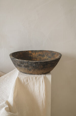 Raw antique wood bowl