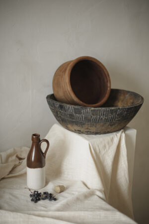Raw antique wood bowl - Image 4