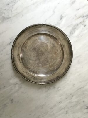 Vintage silver tray with patina