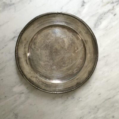 Vintage silver tray with patina