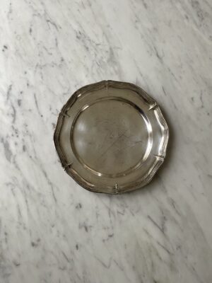Small vintage silver plate with patina