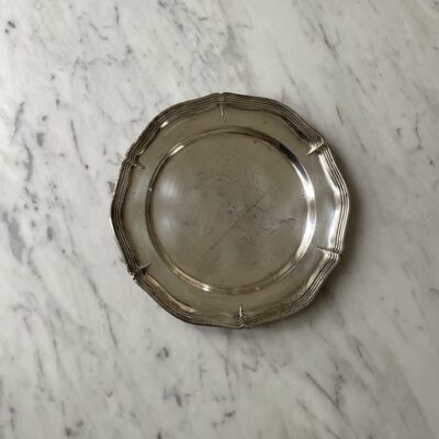 Small vintage silver plate with patina