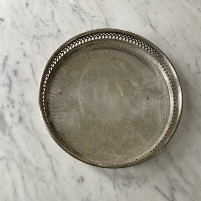 Small decorative vintage silver tray