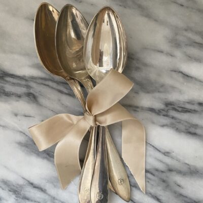 Vintage silver plated dinner spoons