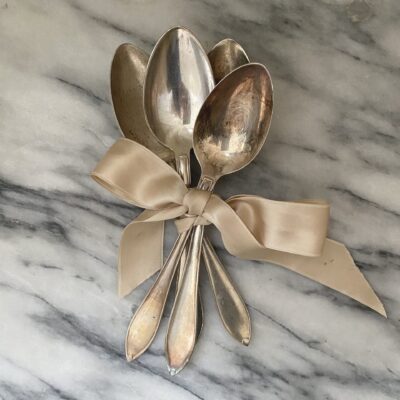 Vintage silver plated dinner spoons smaller