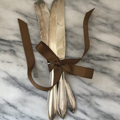 Vintage silver plated dinner knives