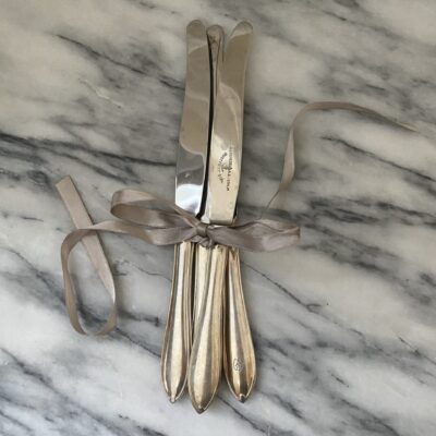Vintage silver plated dinner knives