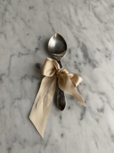 Vintage sugar spoon in silver