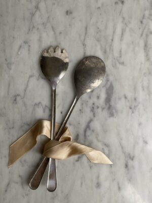 Vintage silver serving spoons - Image 2