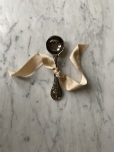 Vintage coffee brew spoon in silver