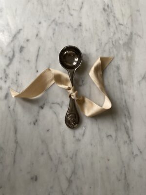 Vintage coffee brew spoon in silver