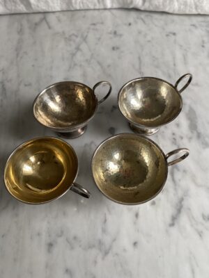 Vintage silver punsch cups with patina - Image 4