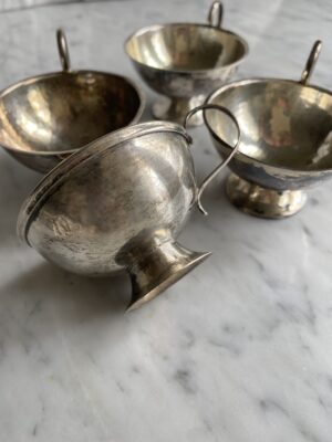 Vintage silver punsch cups with patina - Image 2