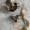 Vintage silver punsch cups with patina