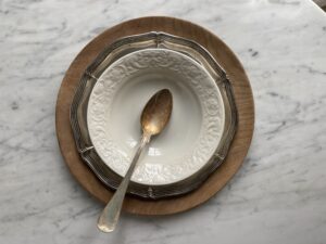 Small vintage silver plate with patina - Image 3