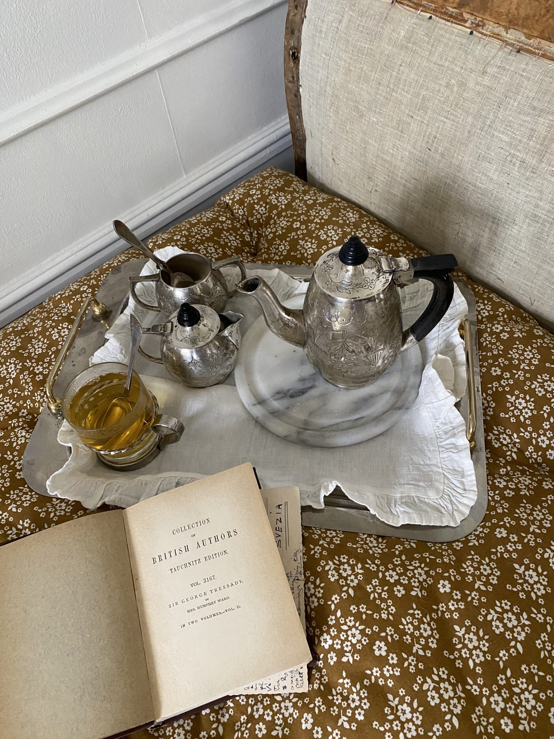 Vintage three-piece silver plated tea set