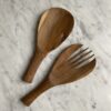 Rustic wooden salad servers