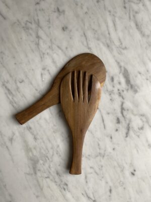 Rustic wooden salad servers - Image 2