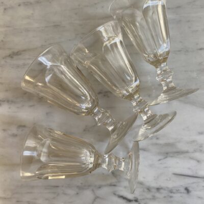 Set of four vintage french wine glasses