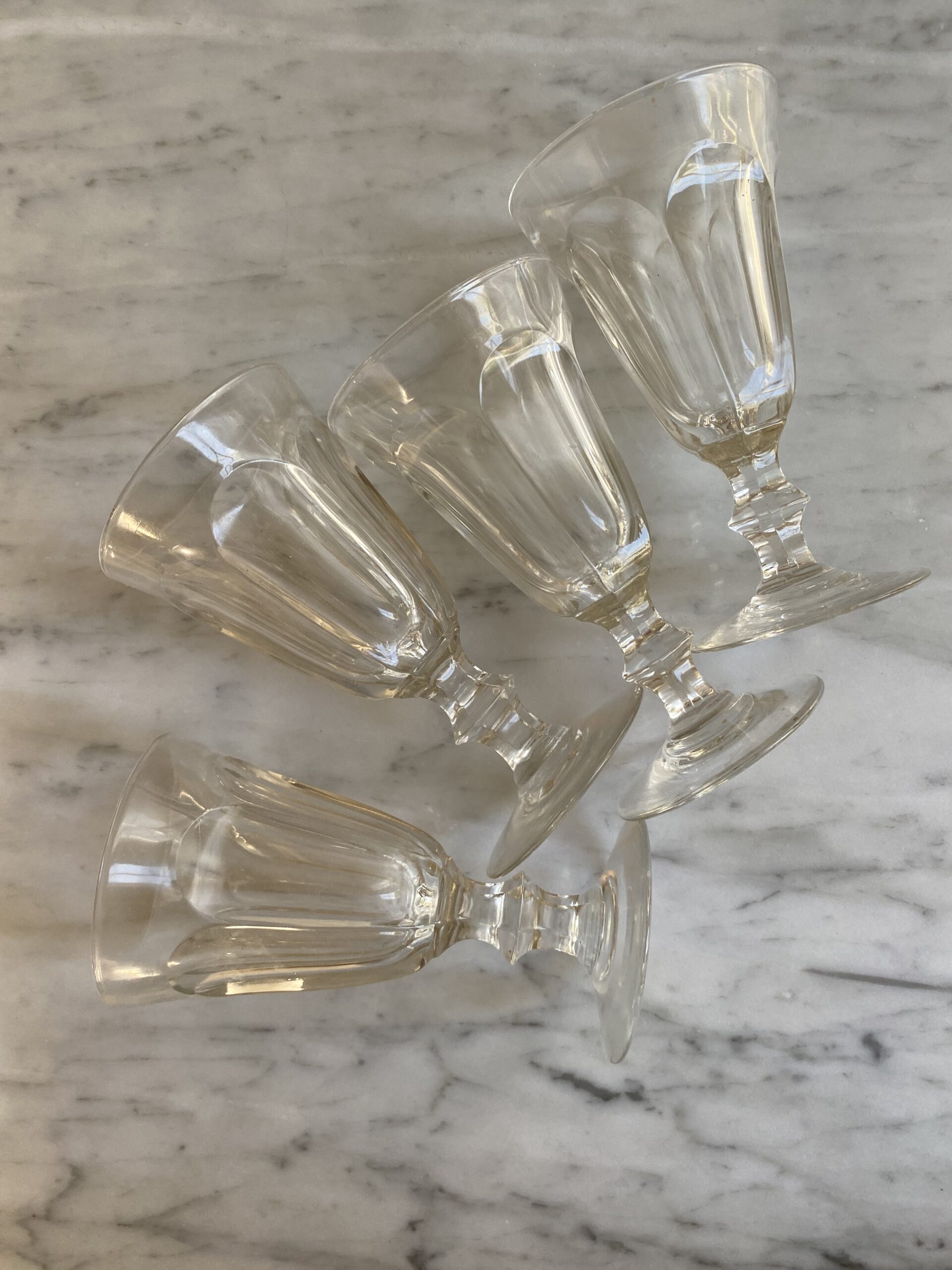 Set of four vintage french wine glasses