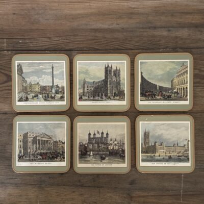 Vintage Pimpernel London Scenes Cork-backed Coasters Set of 6