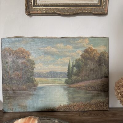Original Antique Oil Landscape Painting
