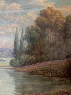 Original Antique Oil Landscape Painting - Image 3