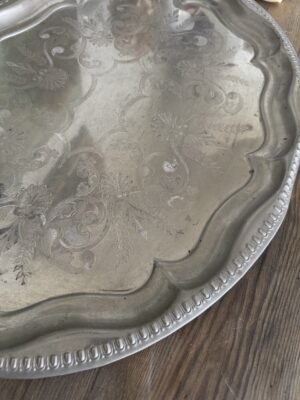 Large 1900 silver tray - Image 5