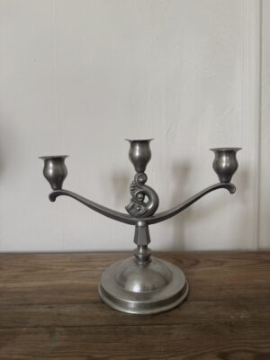Art Deco 3-armed Candle holder Tin