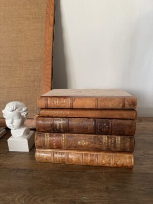 Antique leather books mixed bundle