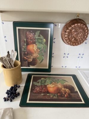 Vintage Pimpernel placemats Set of 6. Fruit still life.