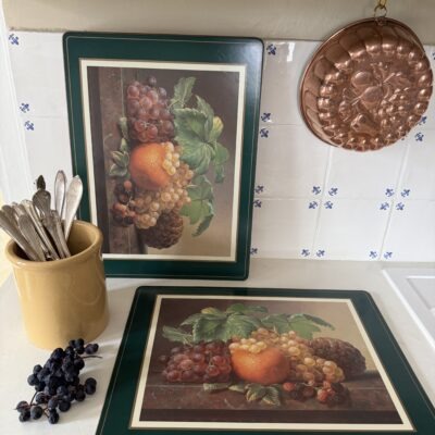Vintage Pimpernel placemats Set of 6. Fruit still life.