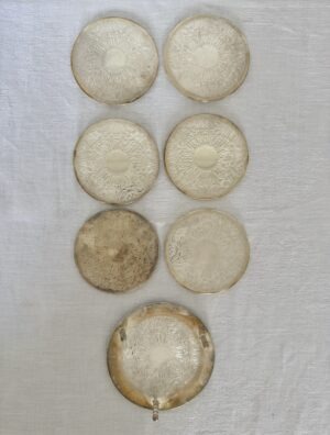 Vintage silver platerd coasters with bottle holder - Image 2