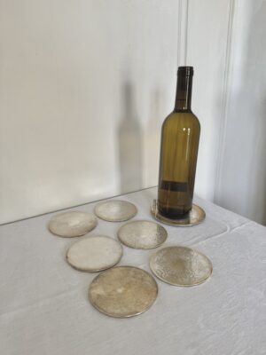 Vintage silver platerd coasters with bottle holder - Image 6