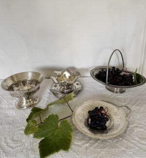 Footed Silver Bowl Grapevines - Image 3